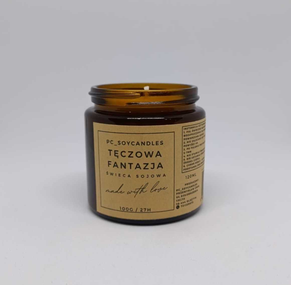 Świeca Sojowa Zapachowa Tęczowa Fantazja 120ml 27h
