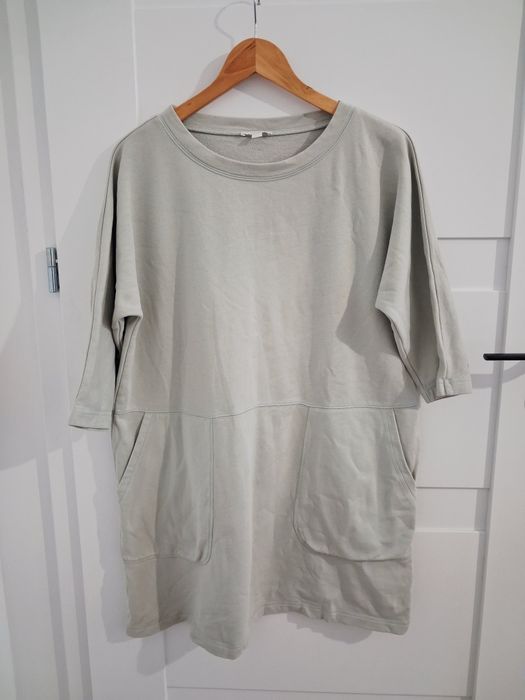 COS miętowa bluza sukienka dresowa S