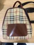 Mala Burberry London House Check Unisex Leather Beige Rucksack