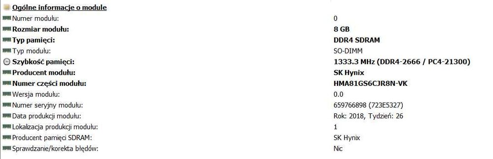Pamięć DDR4 SDRAM 8 GB