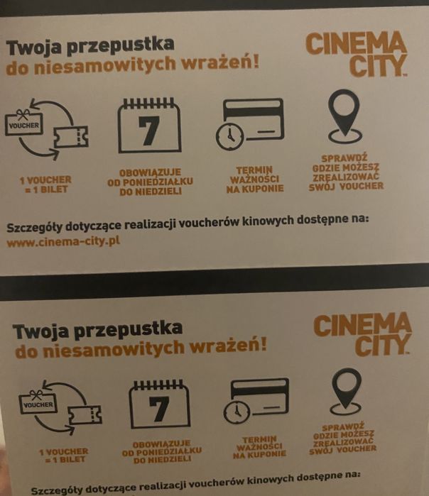 Cinema City Voucher 2D ważne 30.06.2024