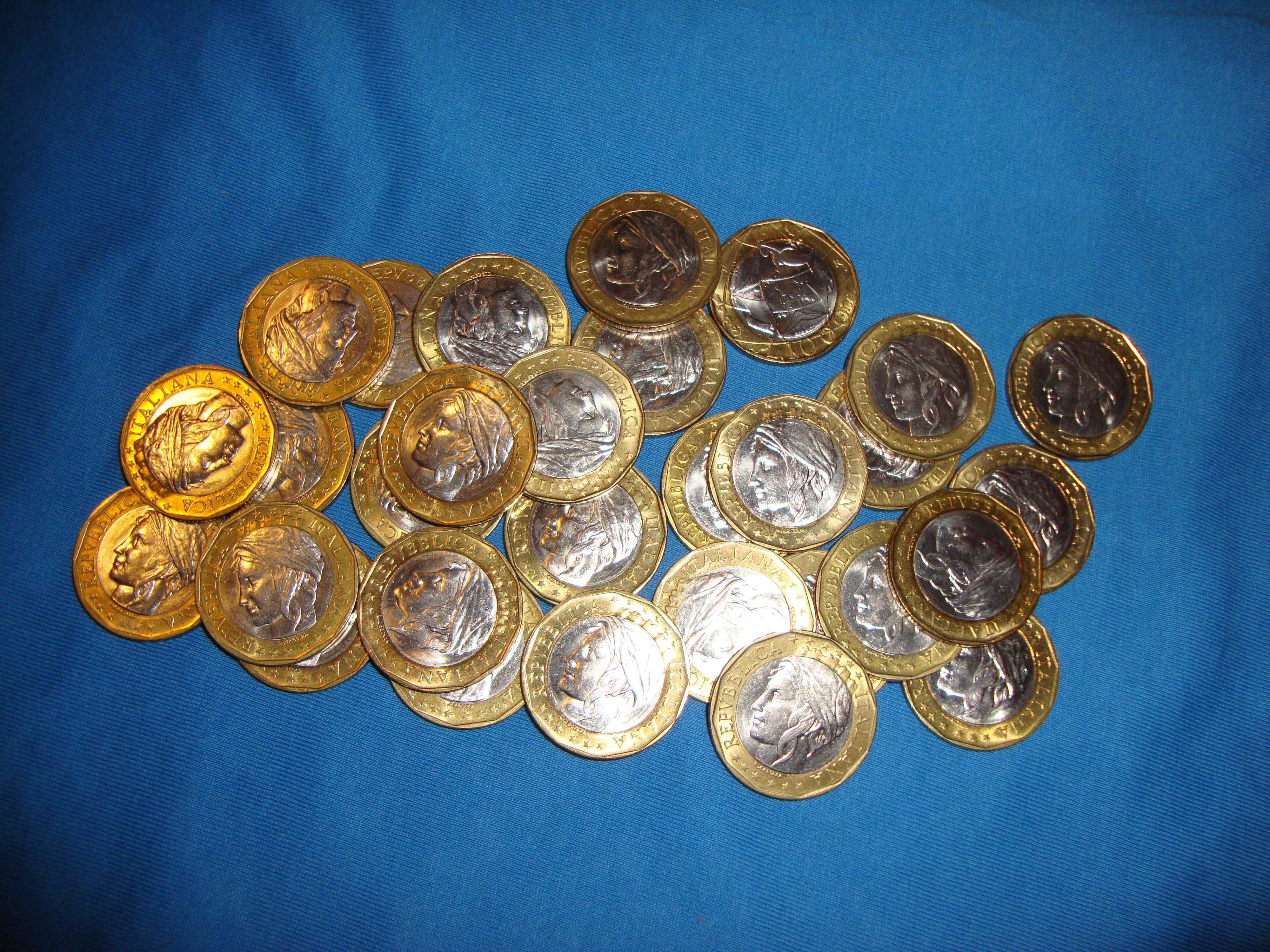 Монеты Италии - Итальянские 1000 лир UNC 30 монет 97-98г одним лотом !