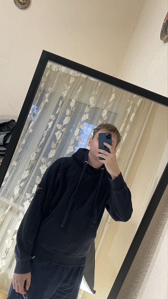 Худи Stone island темно синий М