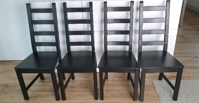 4 krzesla ikea czarne kaustby