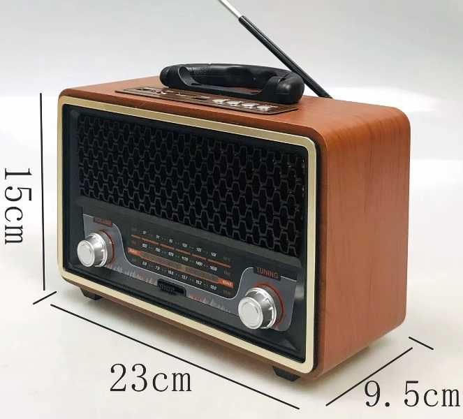 Przenośne radio z akumulatorem retro Bluetooth M-157BT MEIER USB pilot