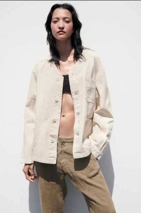 Kurtka dżinsowa oversize Zara z najnowszej kolekcji. Nowa M-L