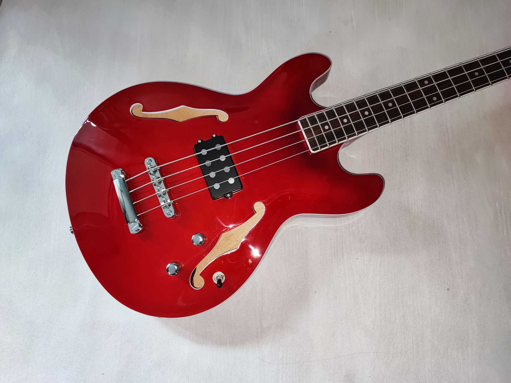 HARLEY BENTON HB-50 Cherry Red bas semi-hollowbody ustawiona lutniczo!