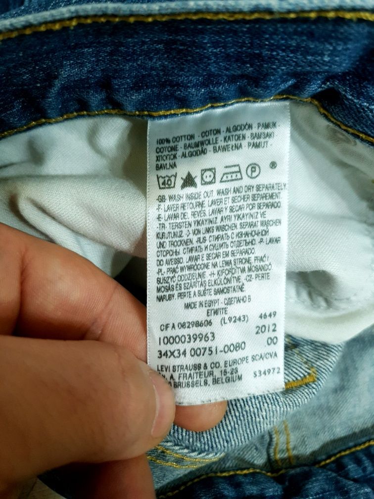 Spodnie jeansowe męskie Levis 751 W34 L34 M