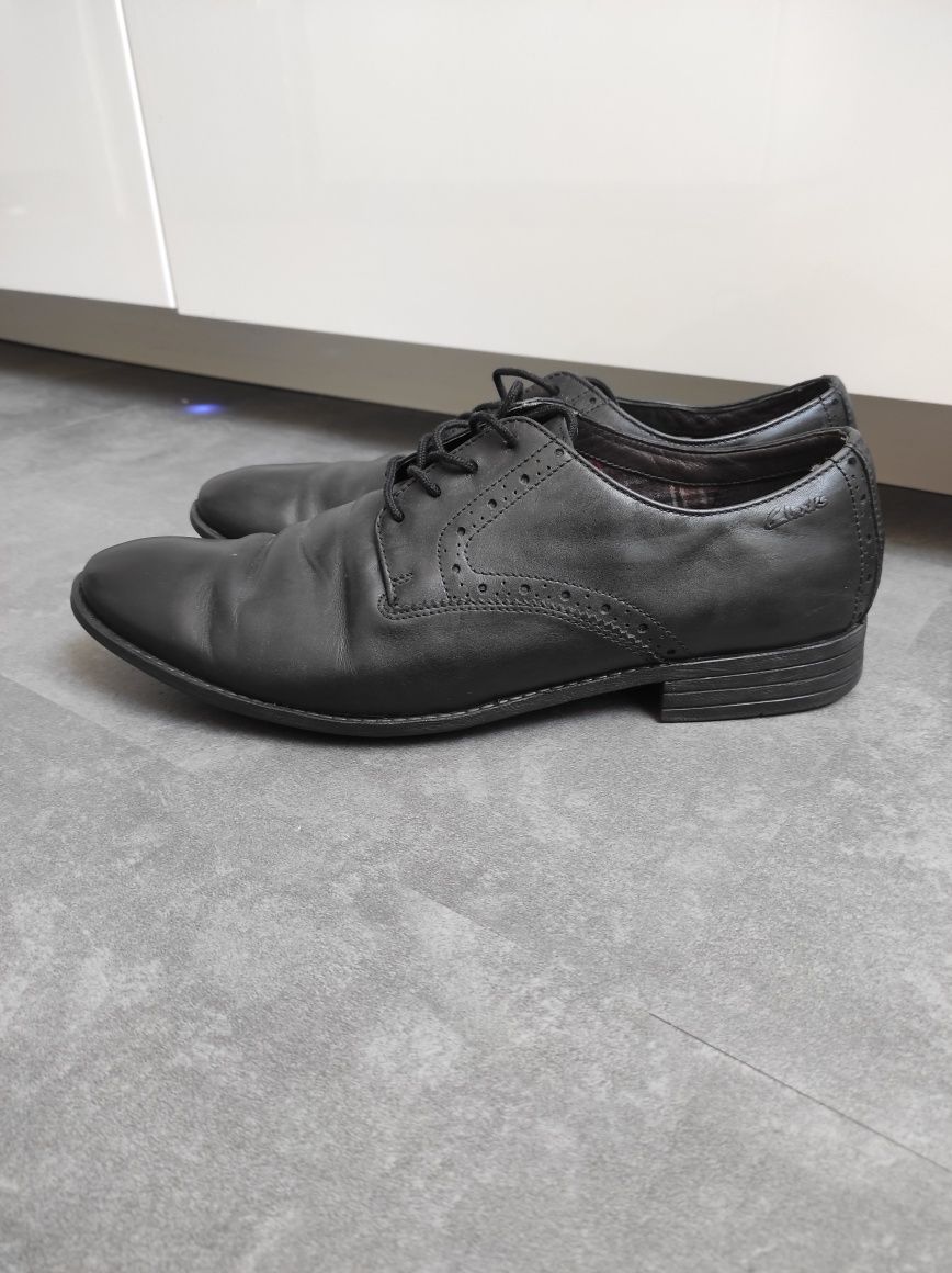 Clarks skórzane buty męskie eleganckie czarne 42