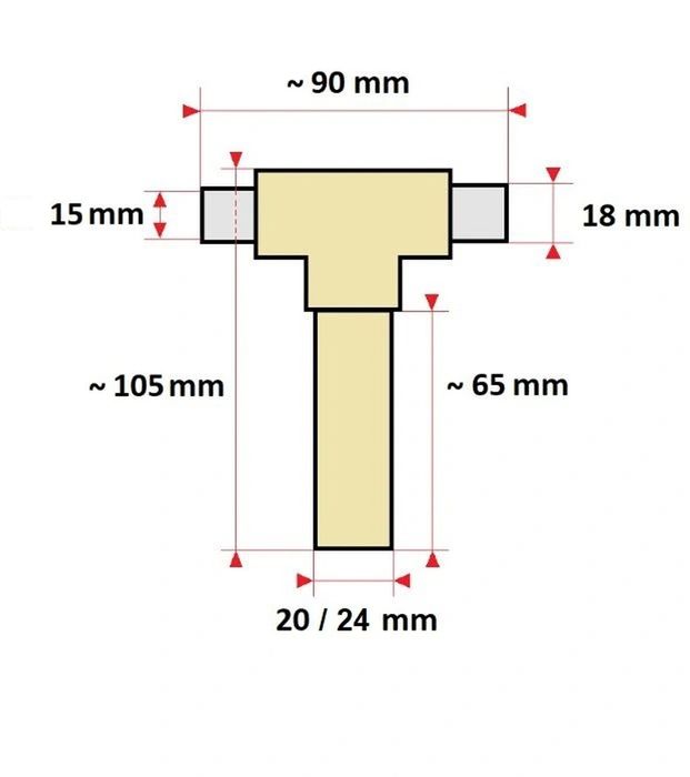 Trójnik łącznik do trampoliny WZMOCNIONY mocowanie siatki T-shaped