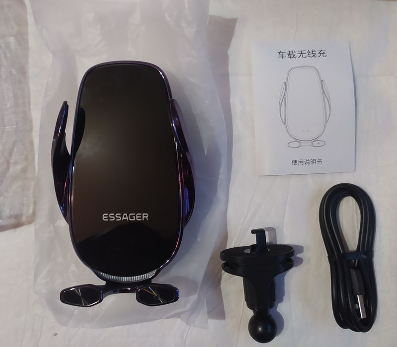 Автомобільний Тримач Бездротовий Зарядний Пристрій Essager 15 Вт