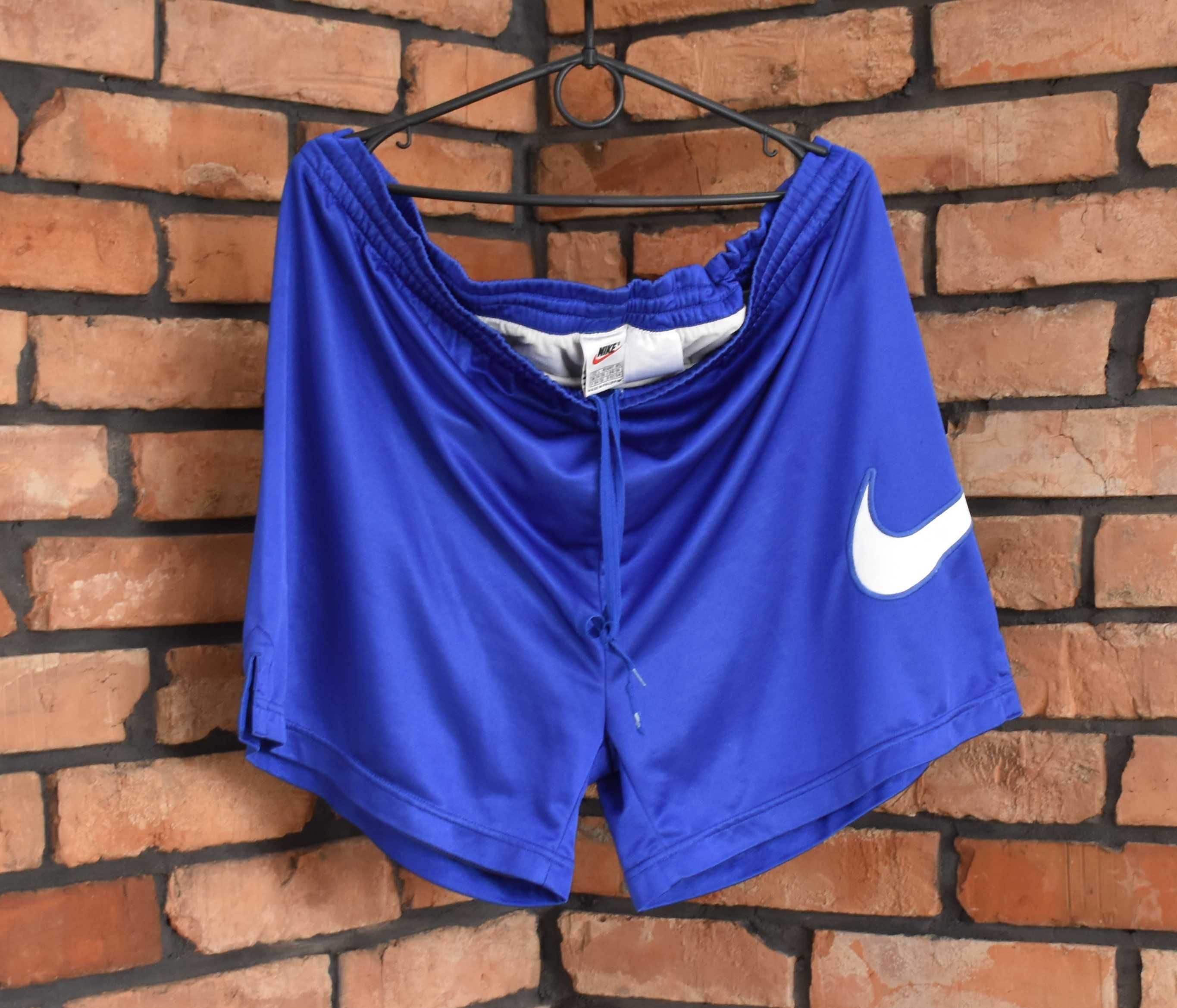 Nike spodenki śliskie retro Vintage oldschool z majtkami Y2K 90's L