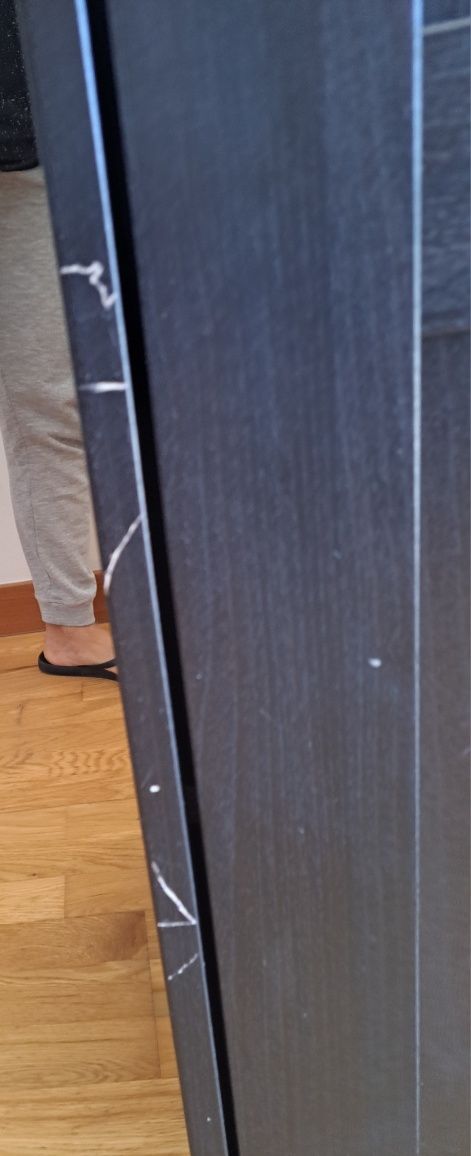 Roupeiro com portas deslizantes preto-castanho