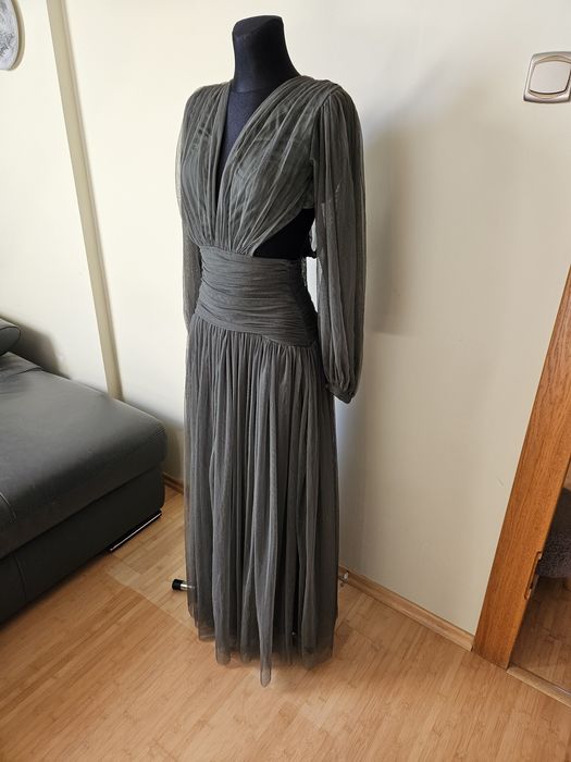 Długa tiulowa sukienka maxi Lace&Beads