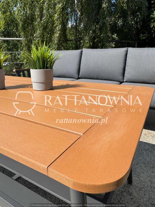 Komplet Mebli Ogrodowych Aluminiowy Zestaw na Taras Antracyt WYPRZEDAŻ