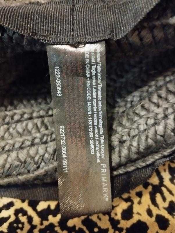 Шляпа панама женская натуральная primark Китай 56-58 р.