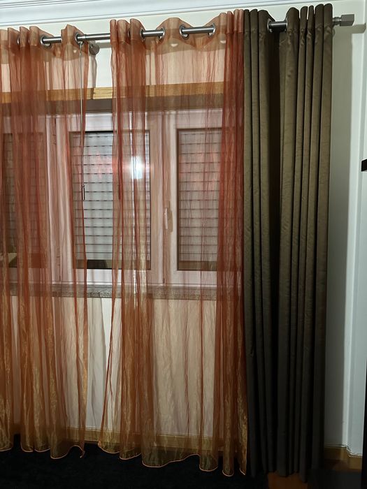 Varão inox + cortinados