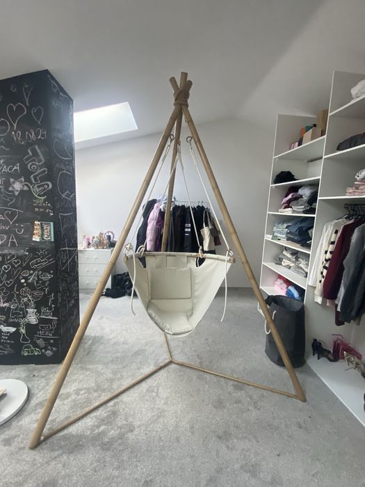 Fotel wiszący / huśtawka boho na stelażu-tipi TYLKO ODBIOR OSOBISTY!