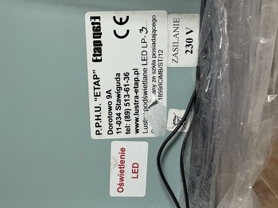 Lustro łazienkowe podświetlane 3D