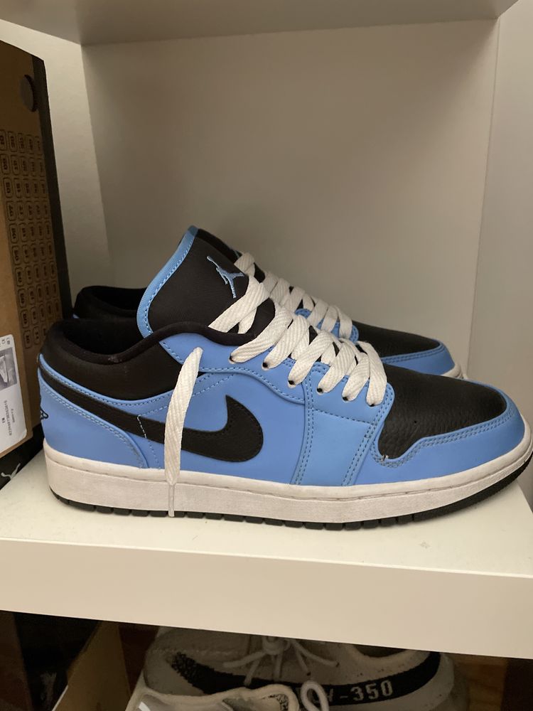 air jordan 1 low unc black tamanho 42