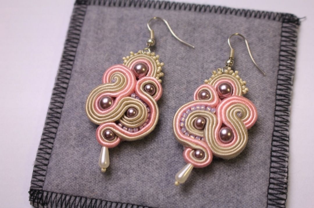 Kolczyki soutache sutasz BOHO rękodzieło handmade