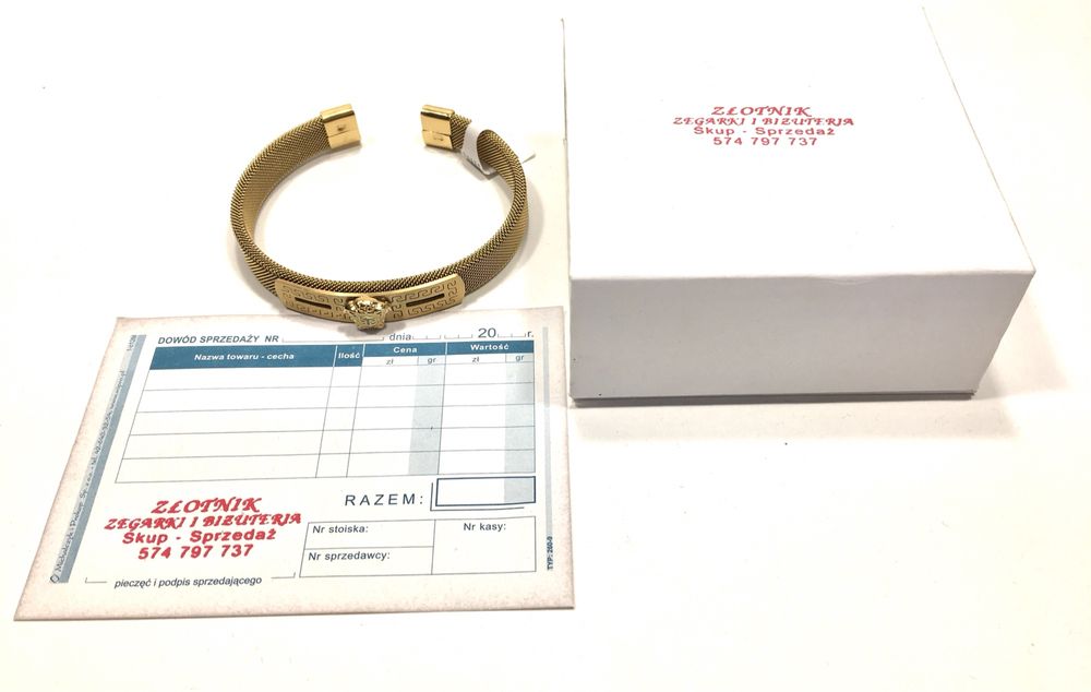 VERSACE złota męska bransoleta•wybite próby 585•pozłacana ogniowo 14K