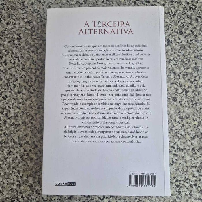 Livro totalmente novo "A Terceira Alternativa" de Stephen R. Covey