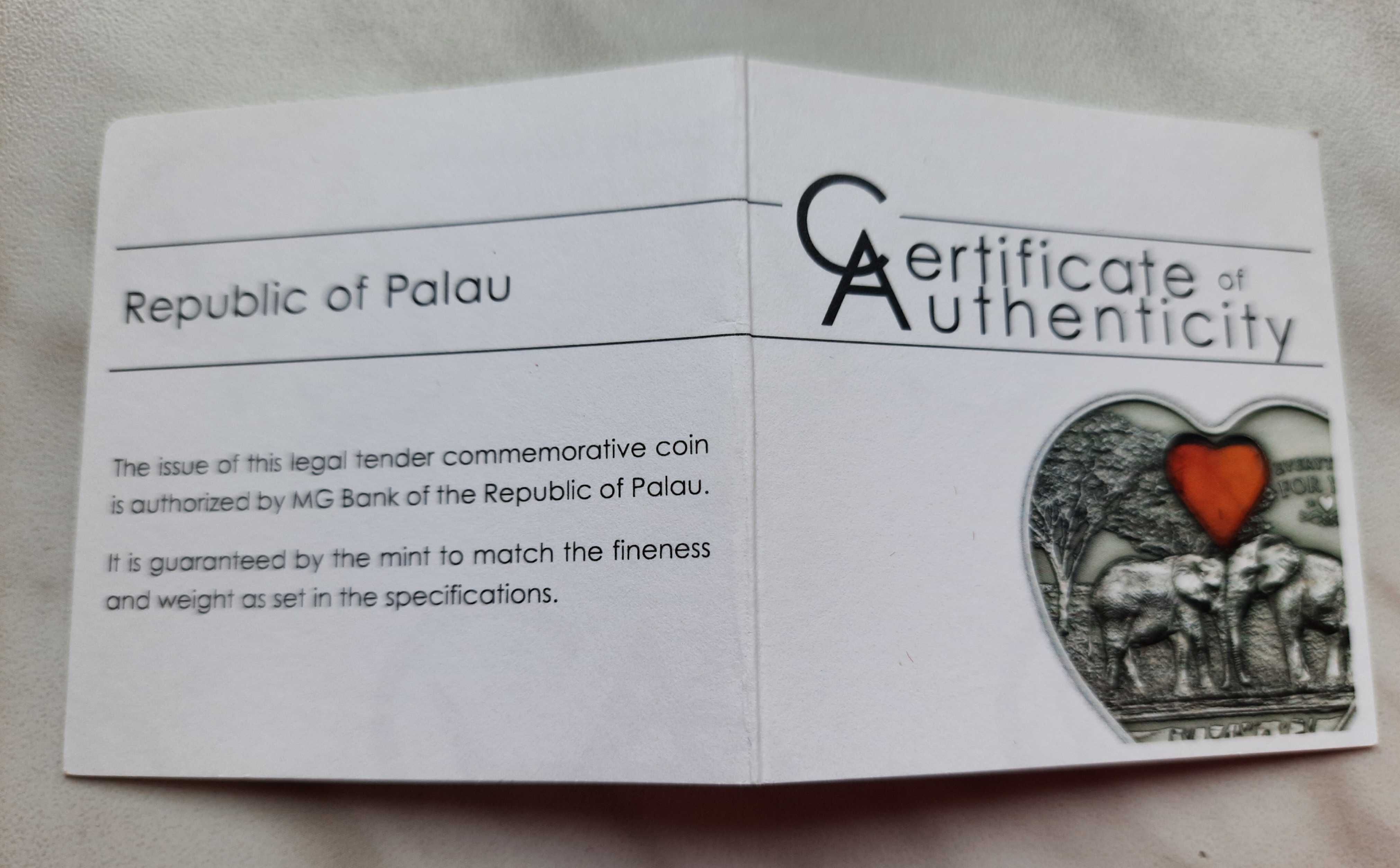 Srebrna moneta na szczęście - 5 dolarów - Palau 2013 rok