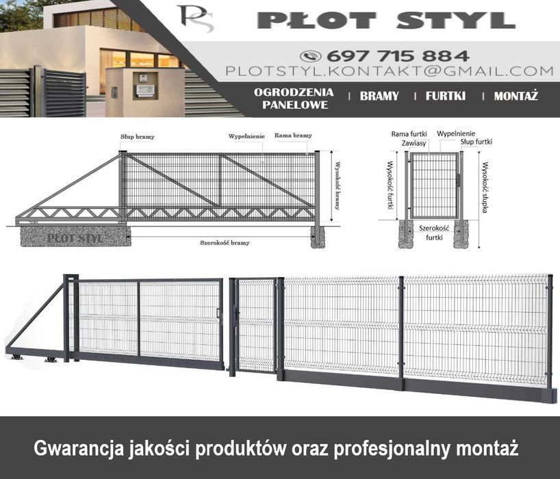 Ogrodzenie panelowe, podmurówka oraz montaż. Gwarancja jakości.