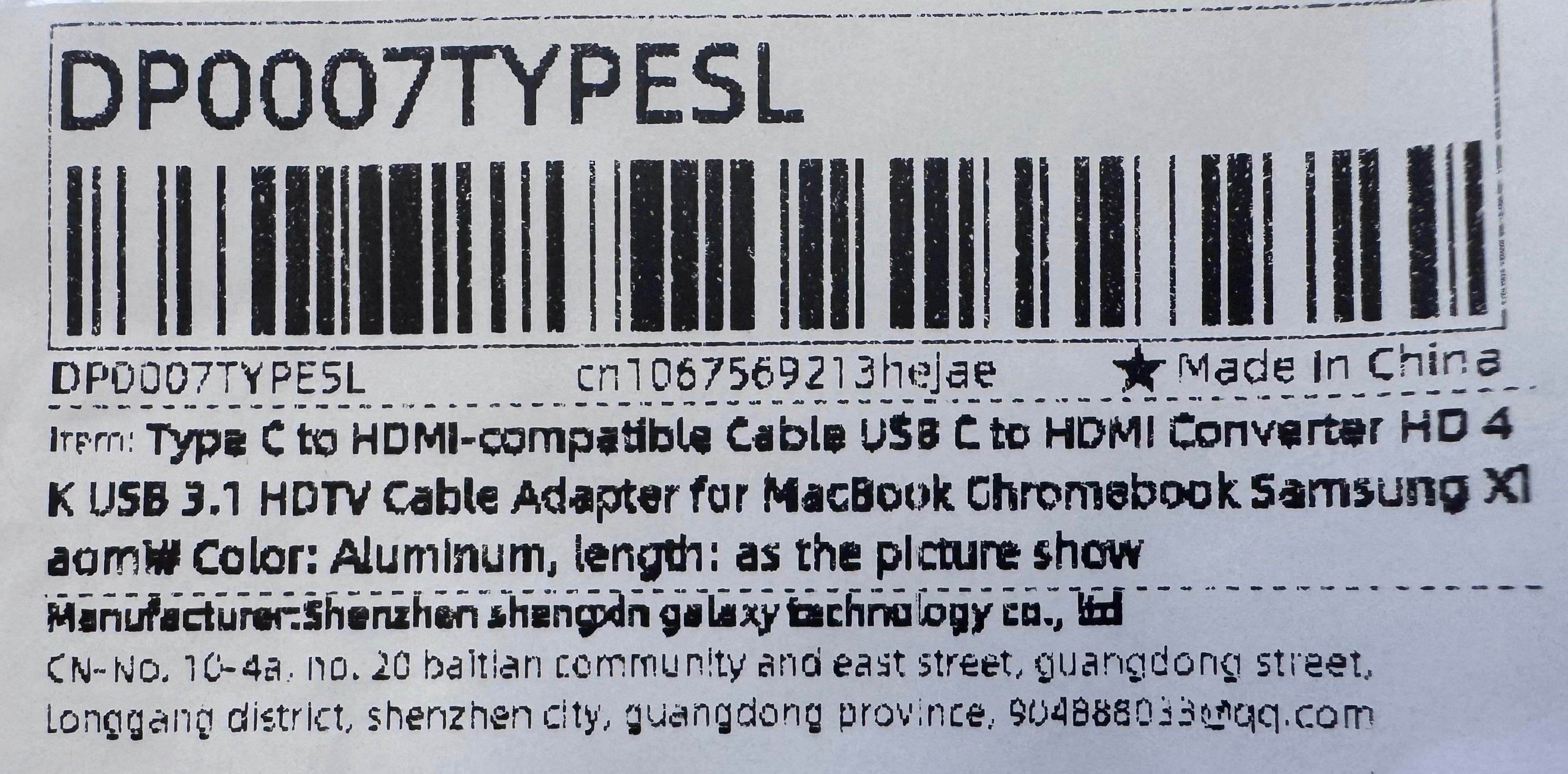 Adaptador HDMI - USB-C