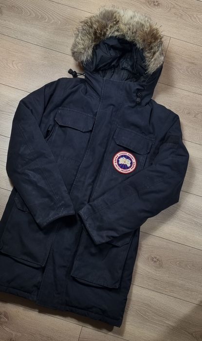 Kurtka Canada Goose, parka, czarna, futro z jenota, oryginalna, logo