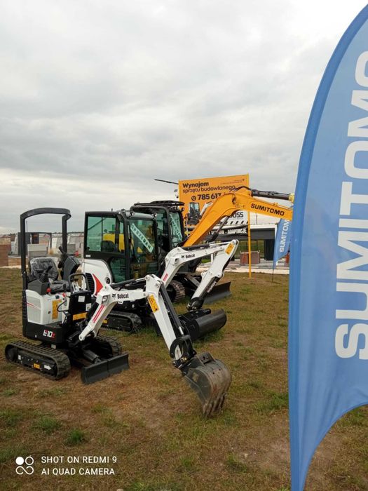 BOBCAT E10z Minikoparka Kpl. 3 Łyżek Szybkozłącze NOWA 2025r. FV GW