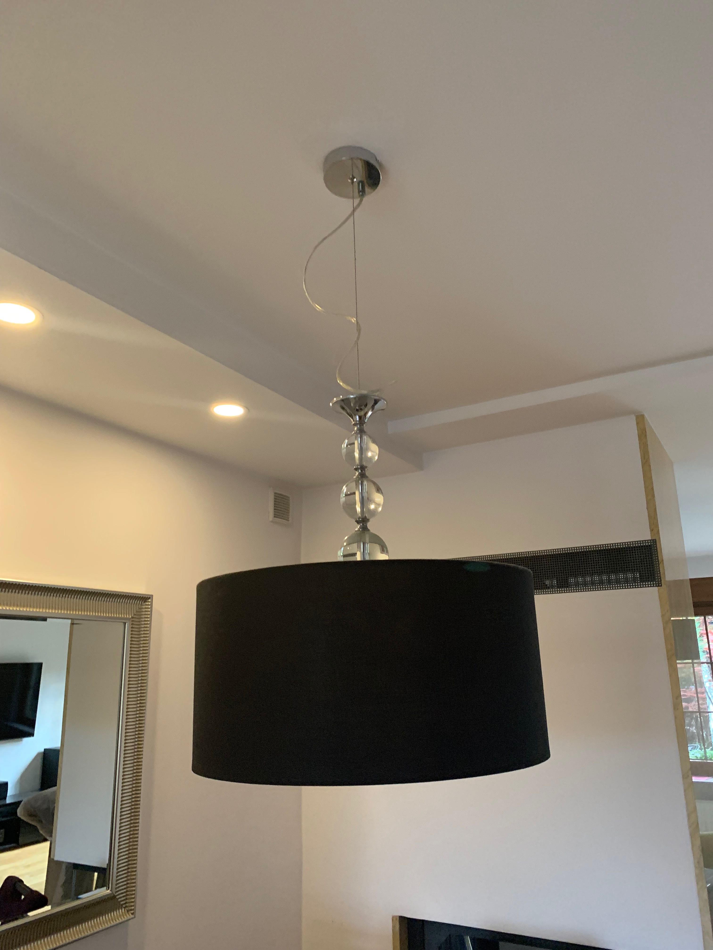 Lampy glamour nowoczesne czarne srebrne