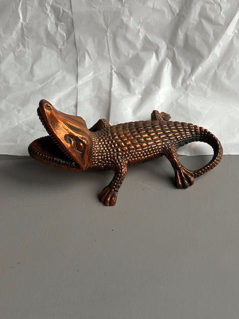 Metalowy KROKODYL Figurka mosiądz OZDOBA