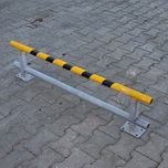 Barierka ochronna stalowa z poprzeczką odbojnica  120 cm żółto-szara