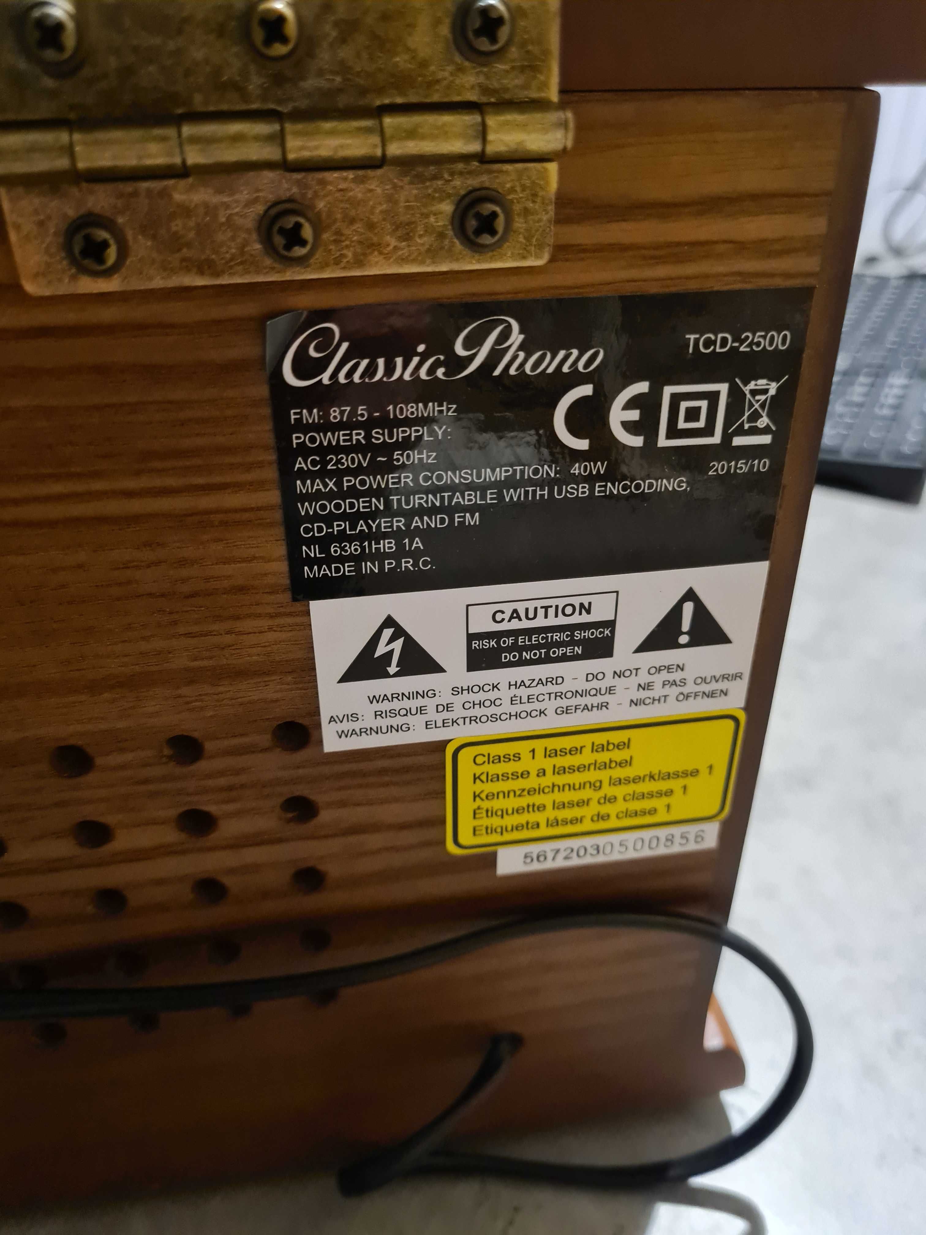 gramofon Classic Phono TCD-2500 zestaw muzyczny