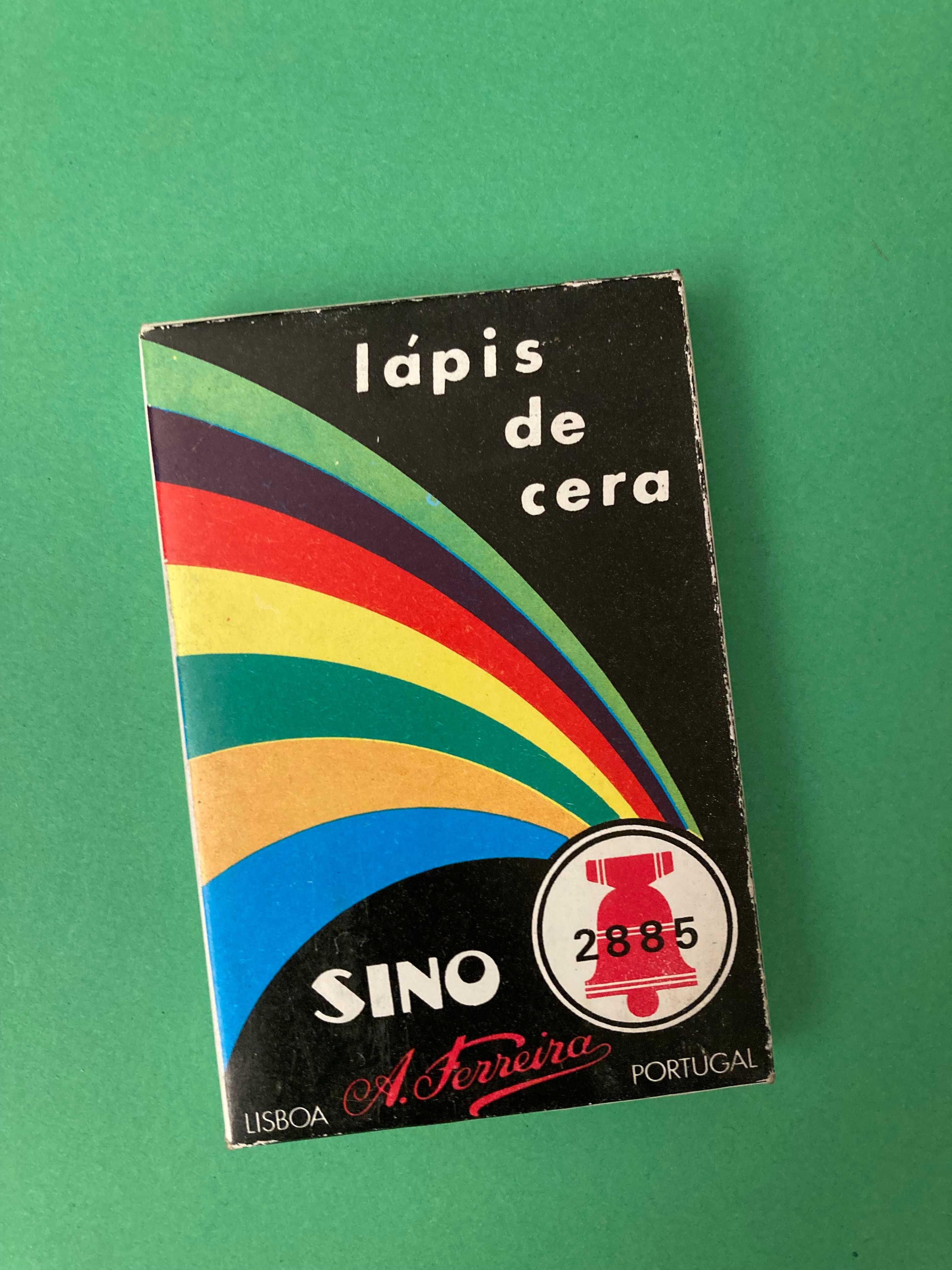 Rara Caixa de Lápis de Cera da Marca Sino Anos 80 Nova