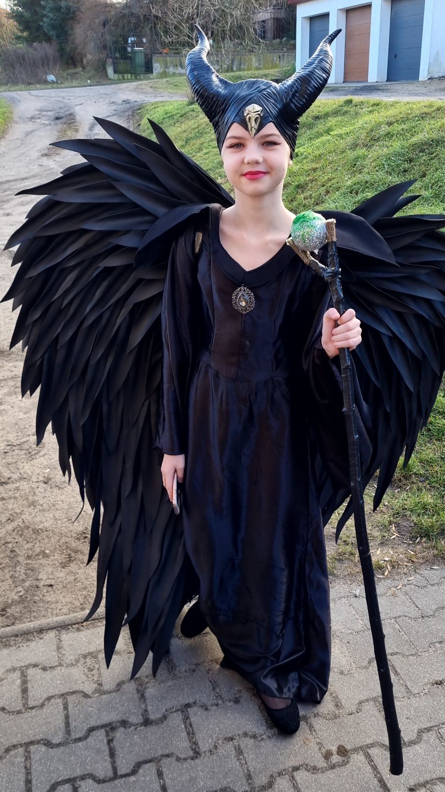 Strój kostium DIABOLINA, czarownica, skrzydła! SESJA! MALEFICENT!