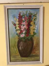 Obraz antyk wazon z kwiatami kwiaty w wazonie
