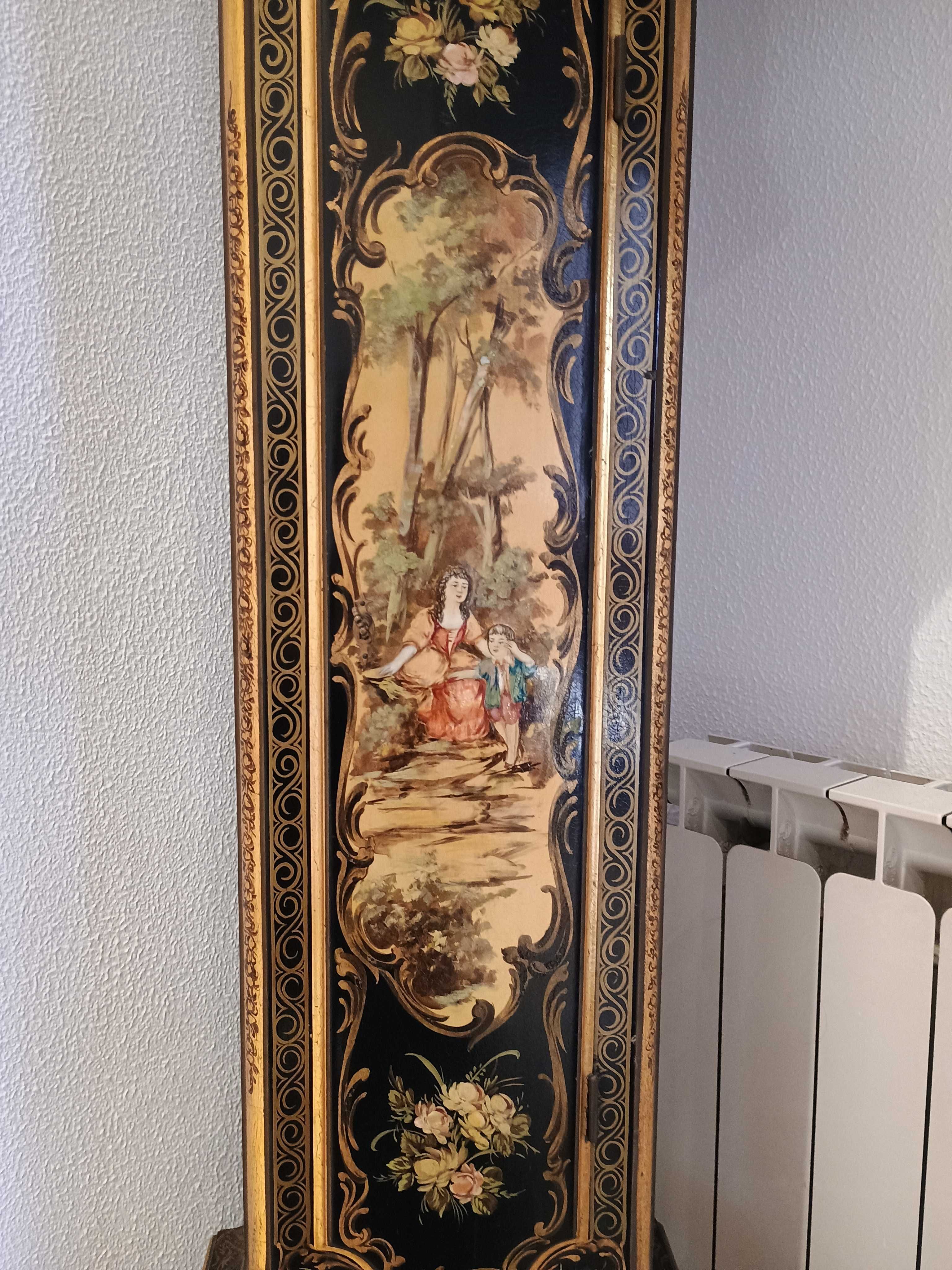 Relógio Pintado à Mão com Talha Dourada da Reguladora - Raro