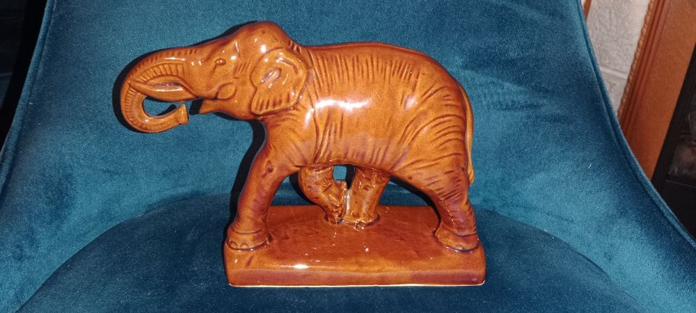 Słoń ceramiczny Włocławek. Sztuka kujawska z PRL-u. Figurka