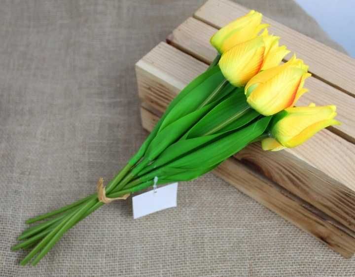 Bukiet sztuczny tulipan 9 kwiatów 35cm pęczek
