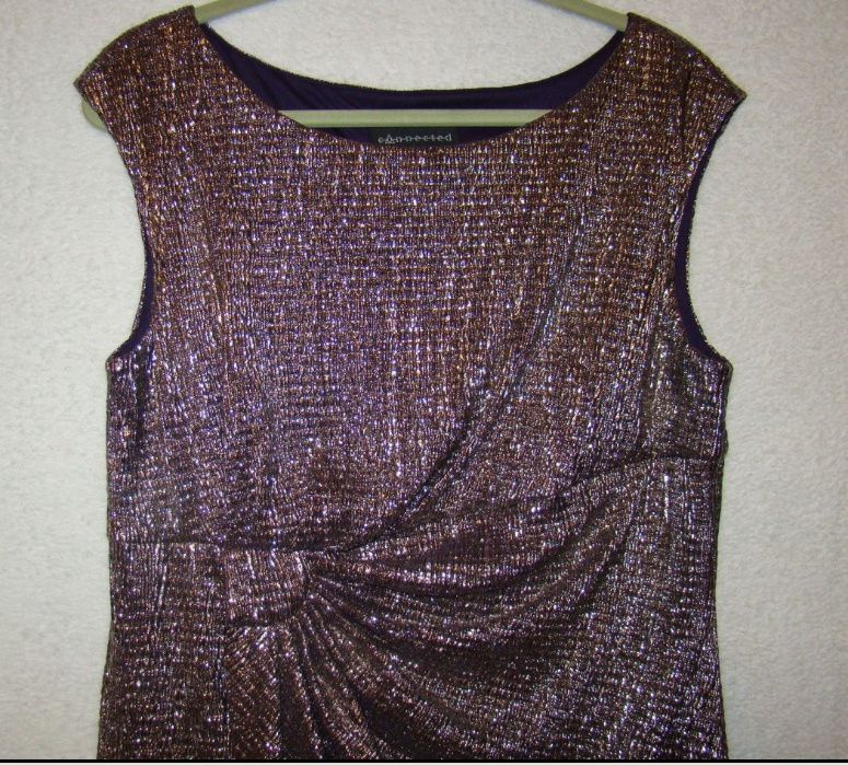 Suknia wizytowa srebrna w rozmiarze L