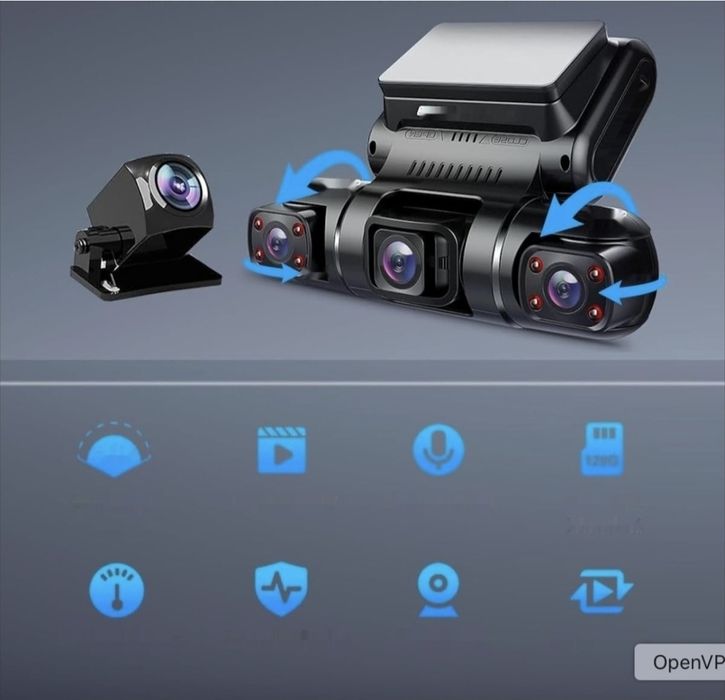 Kamerka samochodowa Rhorawill 4 Obiektywowy Wideorejestrator