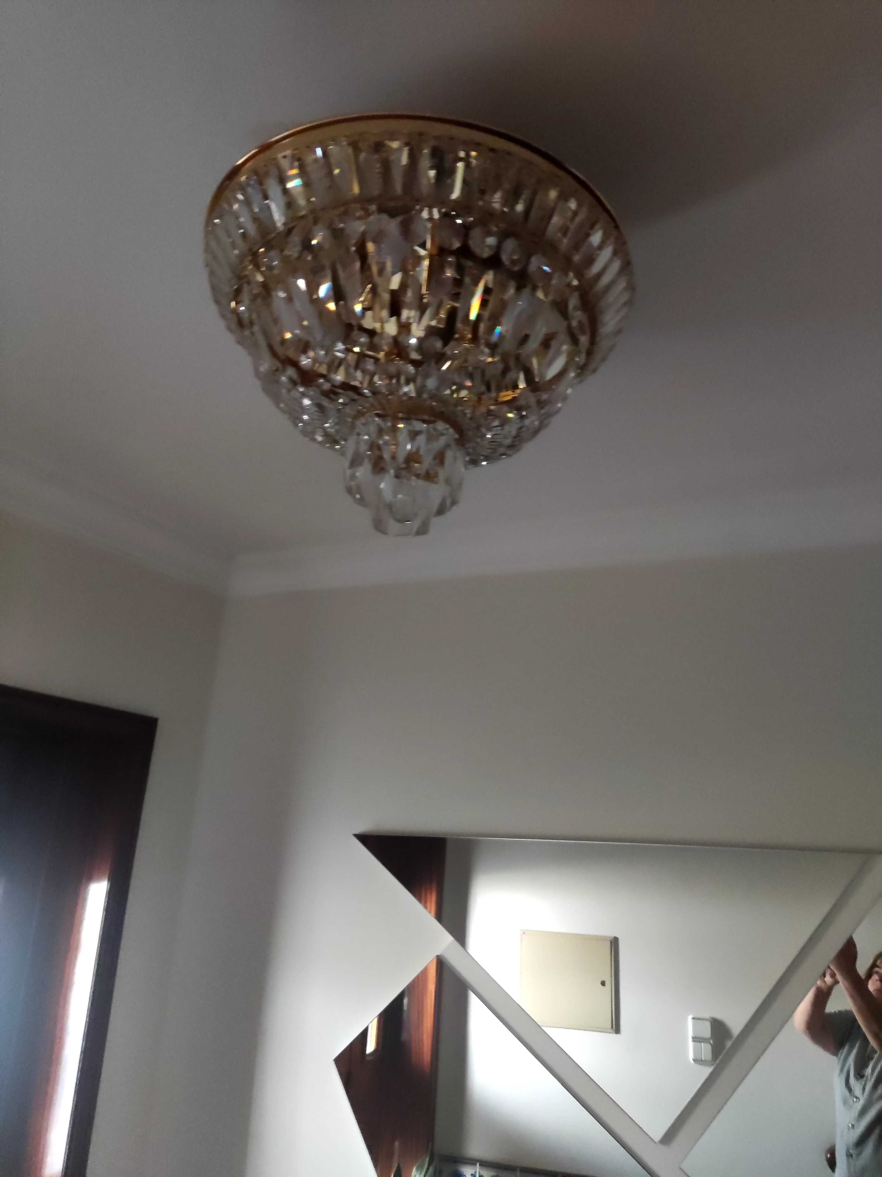 Candeeiros de cristal banho de ouro