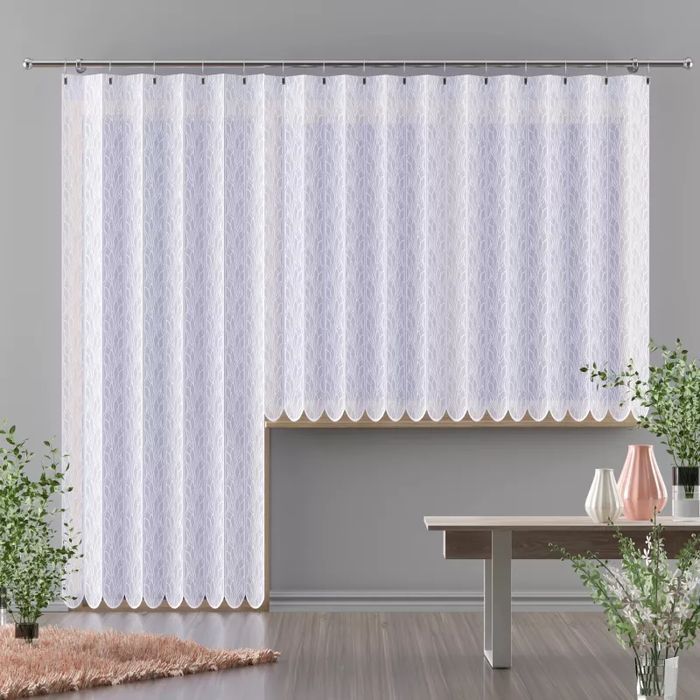 Firanka żakardowa na przelotkach Vertical Milana 200x250 cm biała