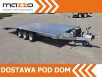 Niewiadów DOSTAWA! Laweta Jupiter wym. 500x210cm Przyczepa do przewozu aut, 3 OSIE, AMORTYZATORY, NAJAZDY, koło zapasowe, podłoga aluminiowa DMC 3500 kg  Niewiadów Boro DOSTAWA 500x210cm Laweta 3 osie podłoga aluminiowa