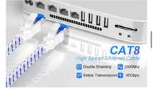 Kabel Ethernet Cat 8 nylonowy, pleciony
