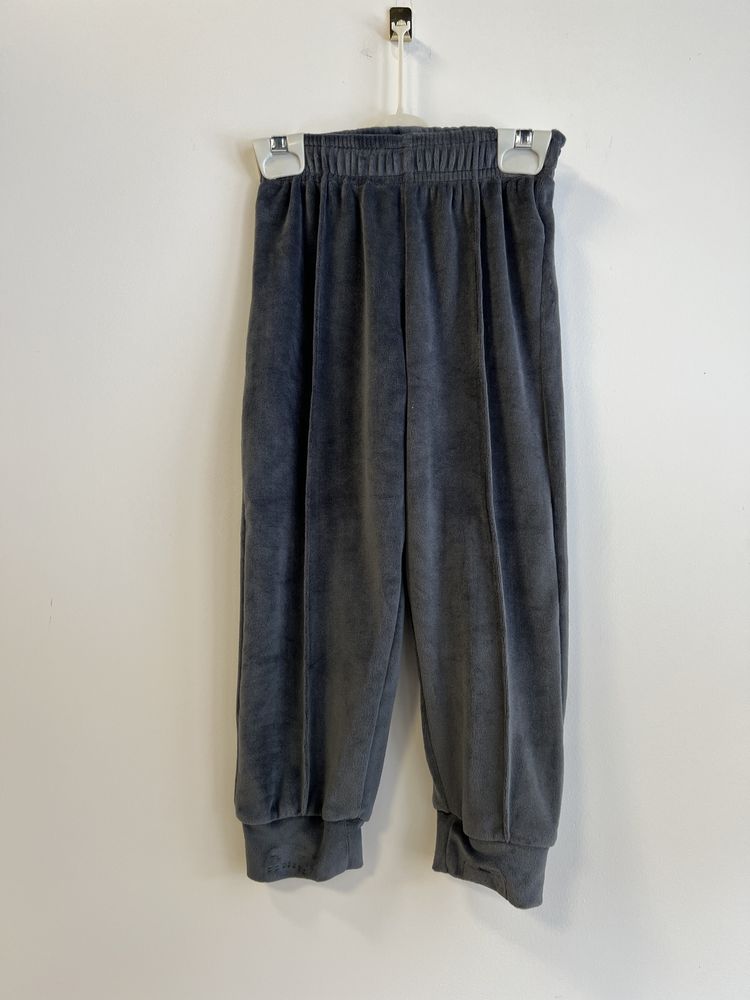 Komplet dziewczęcy dres welurowy szary r.140/146