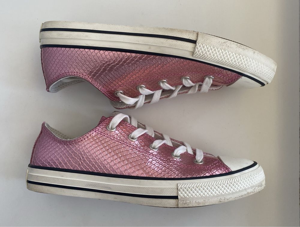 Низькі рожеві кеди Converse All Star pink metallic snake 34 р. 21 см